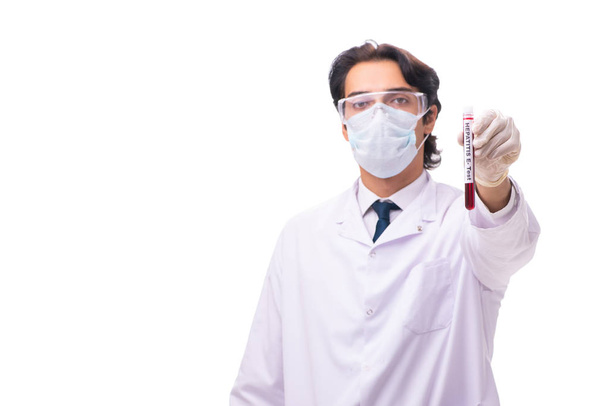 Young chemist isolated on white background - Photo, Image