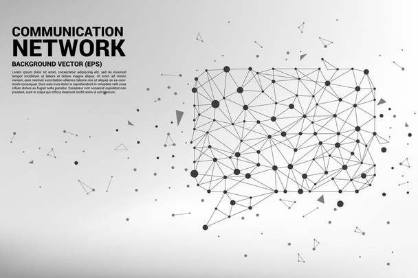 balonu simgesinin nokta ve çizgi bağlantıları ile konuş. kavram iletişim ağı. - Vektör, Görsel