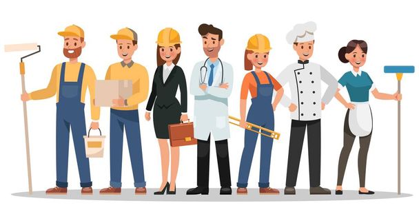 career characters design. Include painter, engineer, doctor and more. - Vector, Image