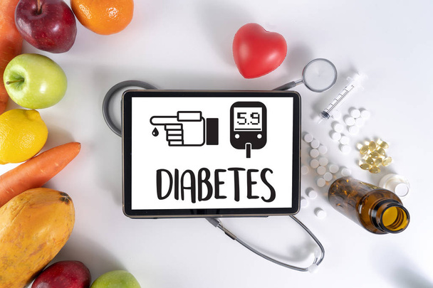 una prueba de diabetes, Salud Concepto Médico, Obesidad, análisis de sangre para la diabetes - Foto, imagen