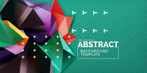 Fondo abstracto geométrico de color, diseño de abstracción mínima con forma de mosaico estilo 3d
 - Vector, Imagen