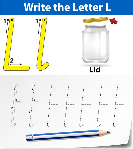 Ілюстрація аркуша L для трасування алфавітів
 - Вектор, зображення