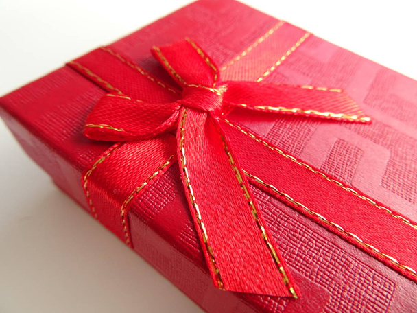 Isolated Red Gift Box with a Red Bow - Фото, зображення