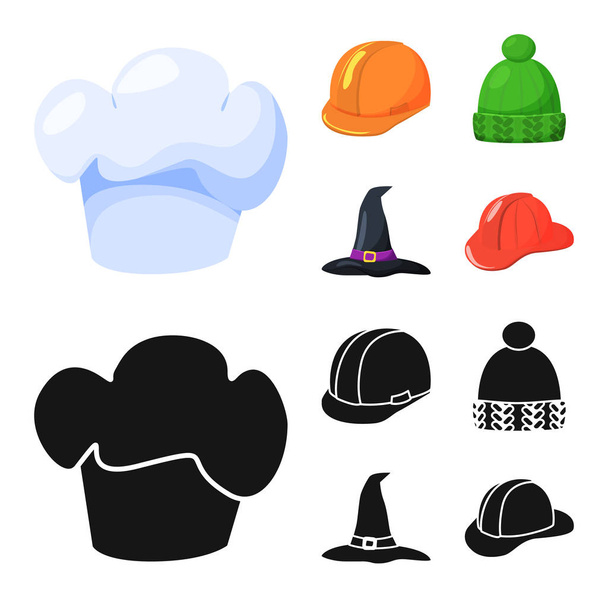 Ilustración vectorial del logotipo de la ropa y la gorra. Conjunto de ropa y boina símbolo de stock para web
. - Vector, imagen