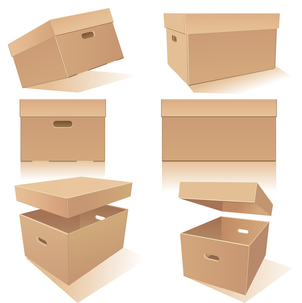 Boxes with handles and lids - Vector, Image