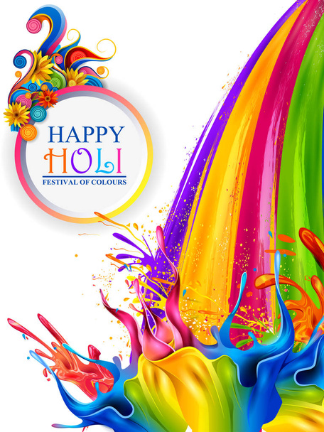 vectorillustratie van kleurrijke splash voor Holi achtergrond - Vector, afbeelding