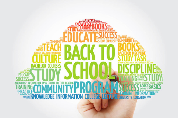 Back to School word cloud collage with marker, education concept background - Φωτογραφία, εικόνα