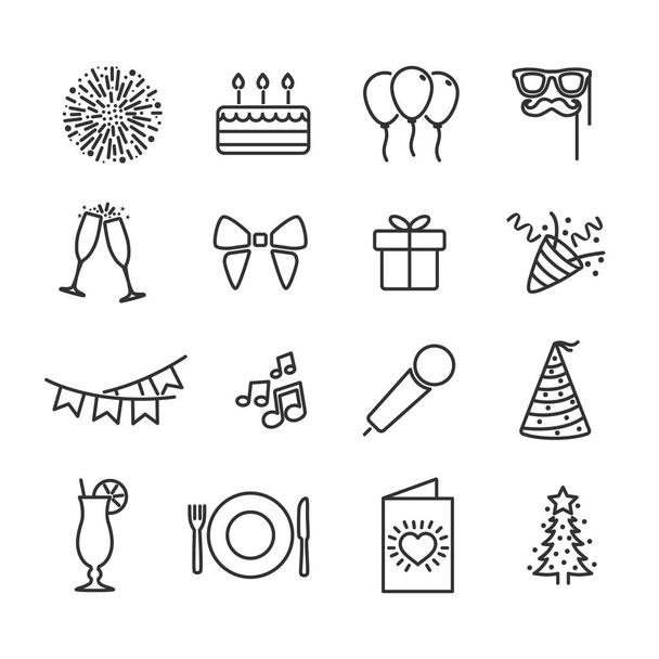 Vector image of set the party line icons. - Vector, Image