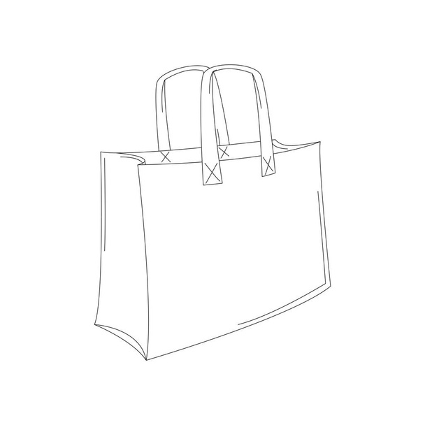 bolsa de papel ecológica,, vector de ilustración, revestimiento
  - Vector, imagen