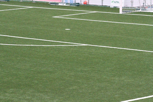 View of markup on green football field - Fotografie, Obrázek