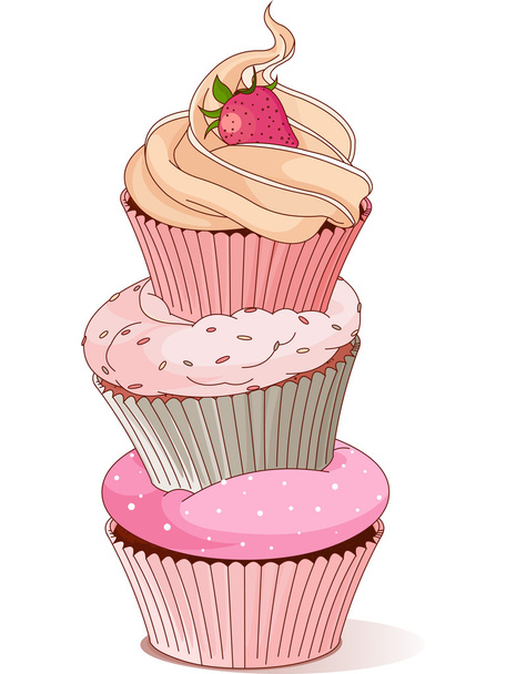 Pyramid of cupcakes - Vektor, obrázek