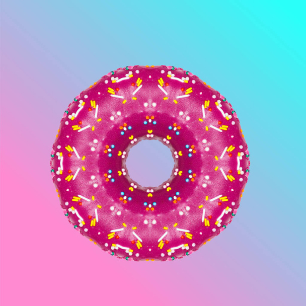Geometric abstract fractal donut. - Foto, Imagen