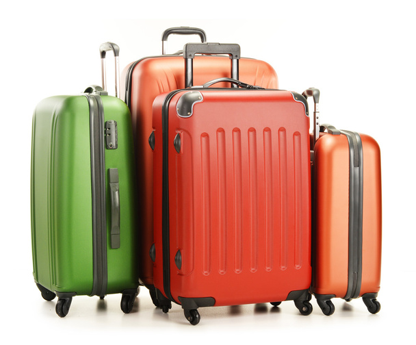Equipaje compuesto por maletas grandes aisladas en blanco
 - Foto, Imagen