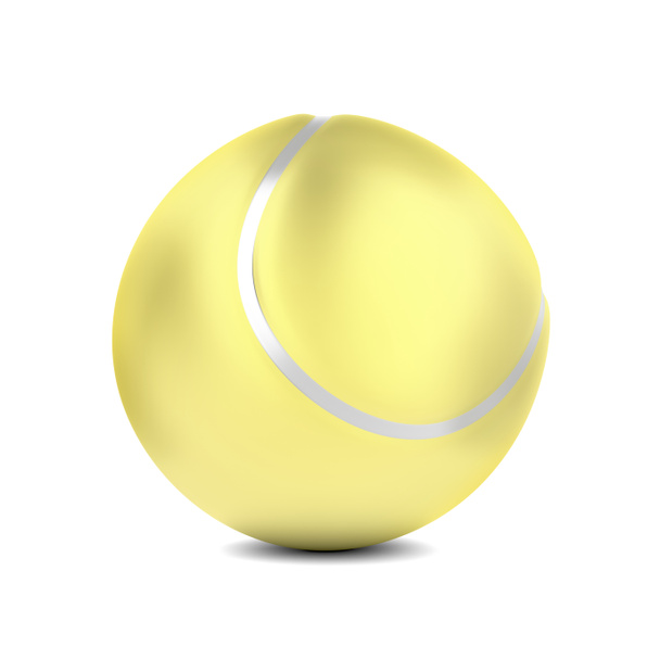 Золотий тенісний м'яч на білому тлі
 - Фото, зображення