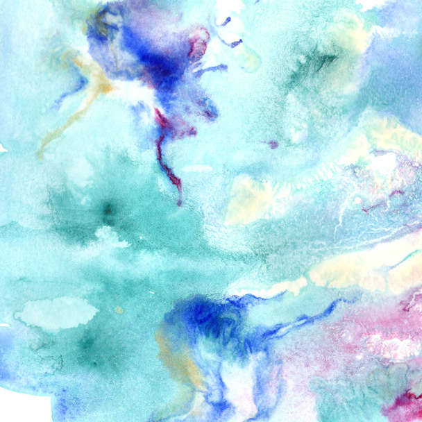 Abstract watercolor paper splash shapes isolated drawing. Illustration aquarelle for background. - Photo, Image