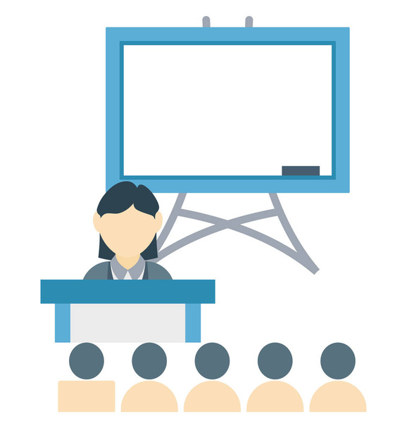 Classroom Color Isolated Vector Icon that can be easily modified or edit - Vector, Image