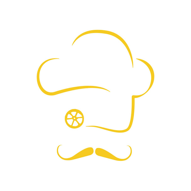 Chef hat logo template design. Raster illustration. - Φωτογραφία, εικόνα
