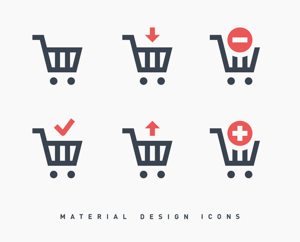 shopping cart line vector minimalistic icon - Vector, Image