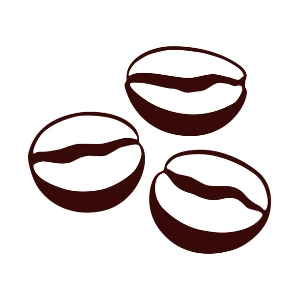 Símbolos de grãos de café. Sinais isolados no fundo branco. Ilustração vetorial
 - Vetor, Imagem