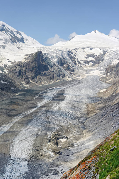 Pasterze Glacier and Johannis peak at grossglockner mountain area in Austria. Hight tauern range. - Fotó, kép
