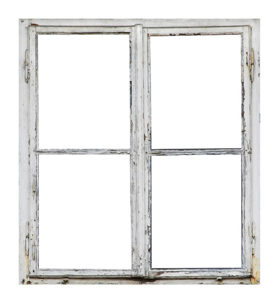 Vieja ventana de madera sobre fondo blanco
 - Foto, Imagen