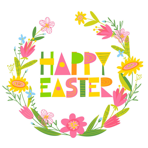 cute easter card , vector illustration  - Vector, Image