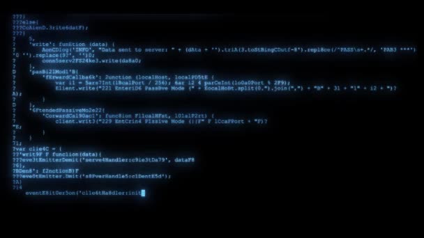 θορυβώδη διαστρεβλωμένη glitched γρήγορα καιρό τυλίξει προγραμματισμού ασφαλείας hacking ροής ροής δεδομένων Κωδικός μπλε οθόνη νέα ποιότητα αριθμών γραμμάτων κωδικοποίηση μήκους σε πόδηα αποθεμάτων techno χαρούμενη βίντεο 4k - Πλάνα, βίντεο