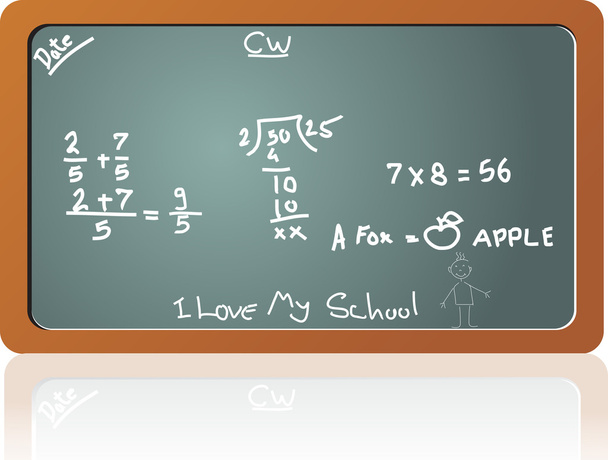 Chalkboard in the math class - Vetor, Imagem