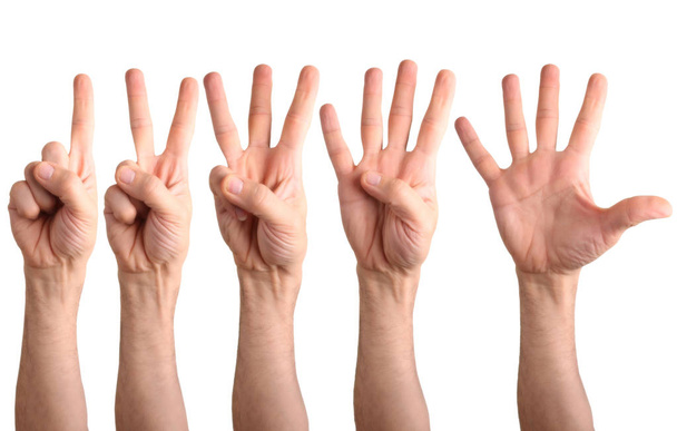 Zmínka o ruce na čísla, jeden dva tři až čtyři - Fotografie, Obrázek