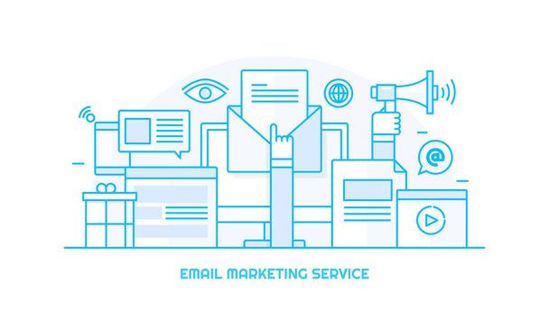 電子メール マーケティング サービスのカラフルなバナー - ベクター画像