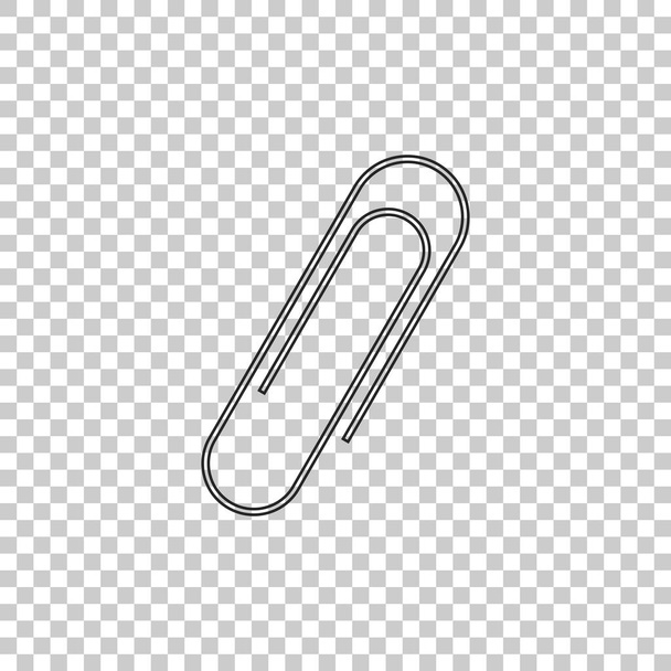 Paper clip icon isolated on transparent background. Flat design. Vector Illustration - Vector, Image