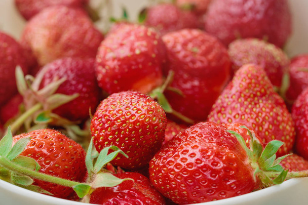 Fresh strawberries close-up - Foto, afbeelding