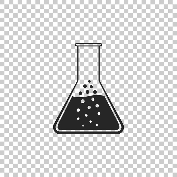 Reagenzglas und Kolben - Ikone für chemische Labortests isoliert auf transparentem Hintergrund. flache Bauweise. Vektorillustration - Vektor, Bild