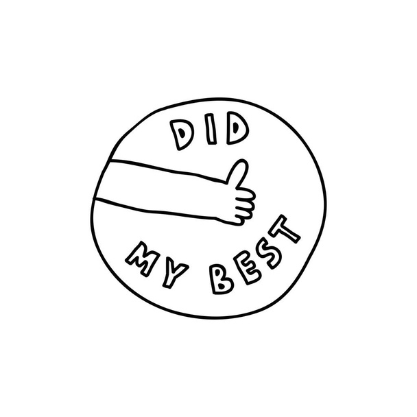 did my best doodle sticker - Vector, Image