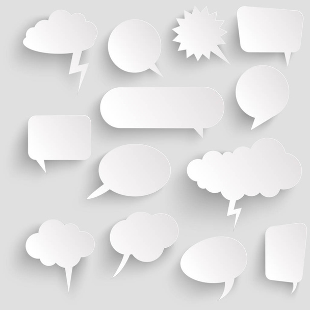 ilustración de burbujas de habla con sombra que parecen pegatinas - Vector, imagen