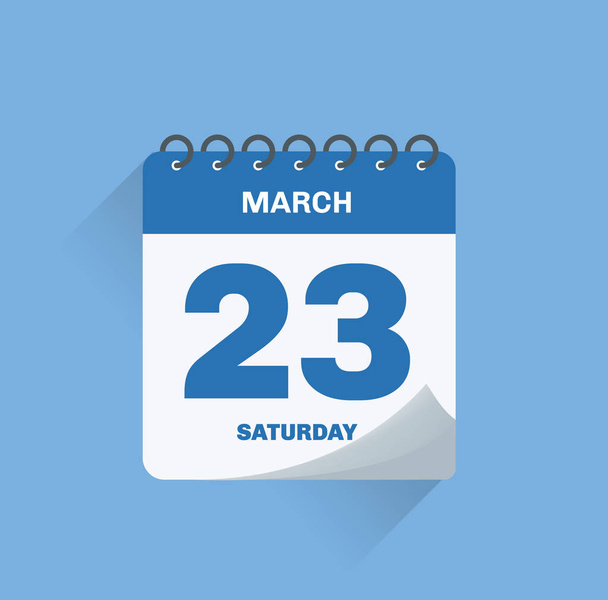 Vector illustration. Day calendar with date March 23. - Vettoriali, immagini