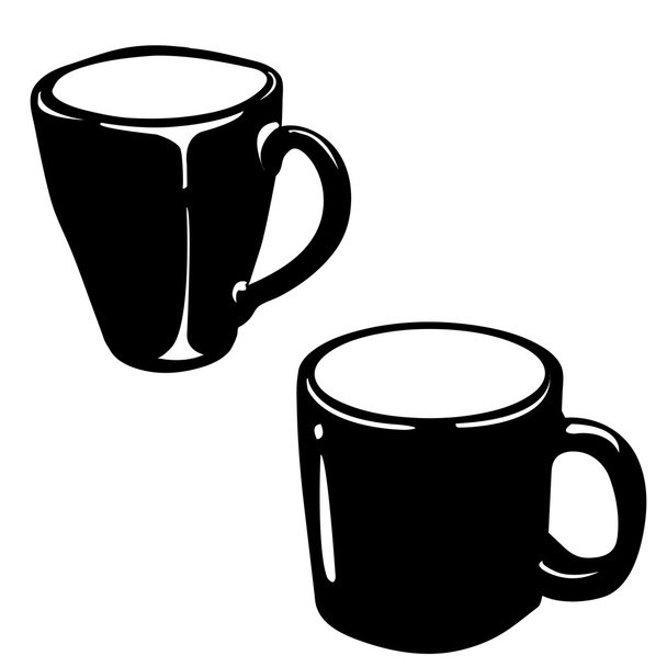 ceramic cup silhouette vector - Vector, Image