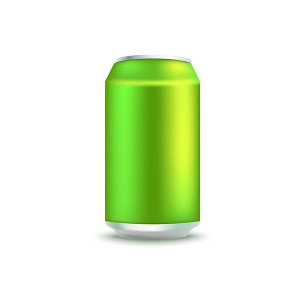 Blank green aluminum soda or beer can mockup. - ベクター画像