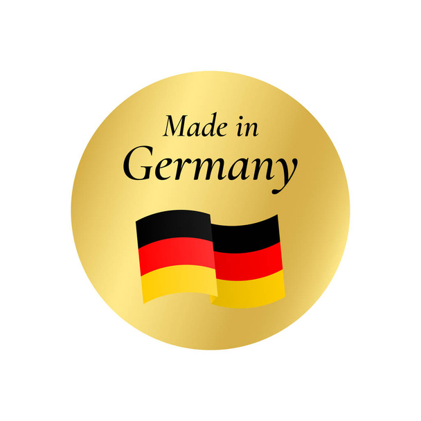 Зроблено в Німеччині прапор бейдж label золото градієнт. Векторні Eps 10 - Вектор, зображення
