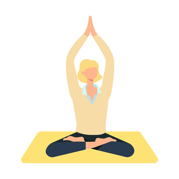 Vektor niedliche Frau macht Yoga in Lotus-Haltung - Vektor, Bild