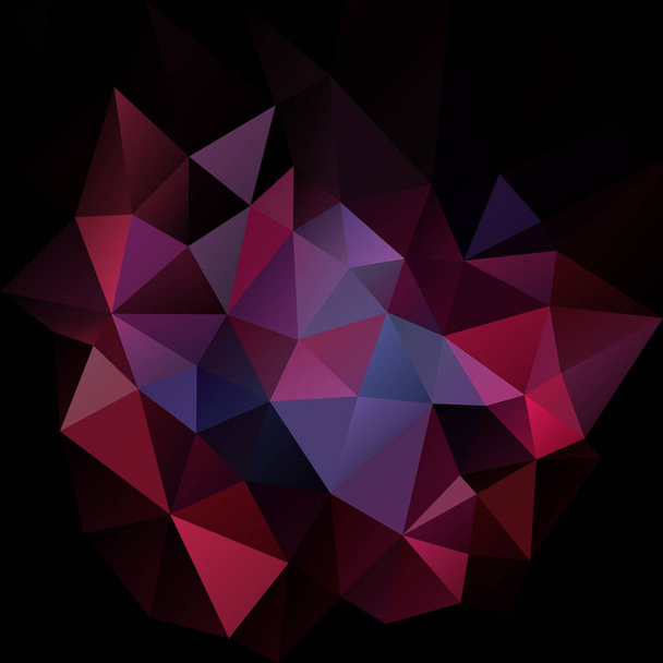 vector abstract irregular polygon square background - triangle low poly pattern - black dark purple ultra violet burgundy red maroon color - Vector, Image