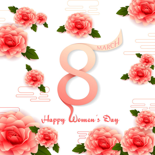 Happy International Womens Day greetings wallpaper background - Διάνυσμα, εικόνα