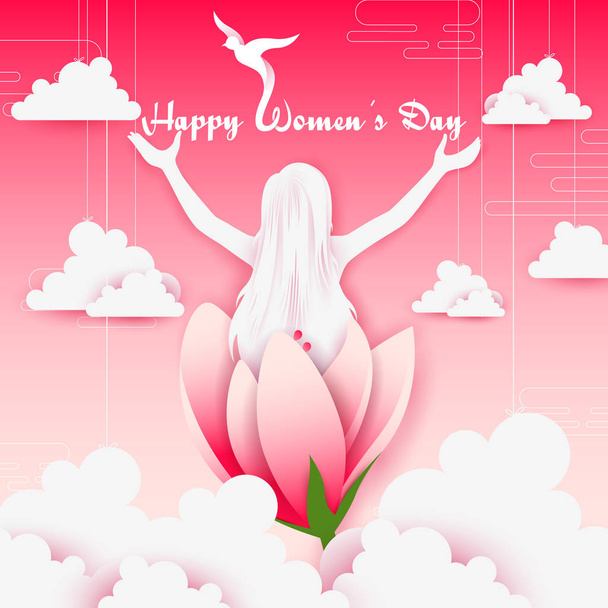 Happy International Womens Day greetings wallpaper background - Vektor, Bild