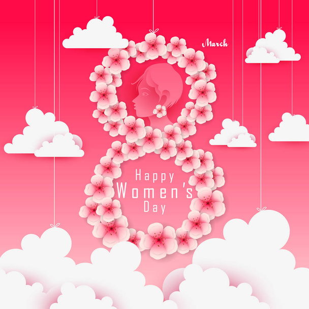 Happy International Womens Day greetings wallpaper background - Vettoriali, immagini