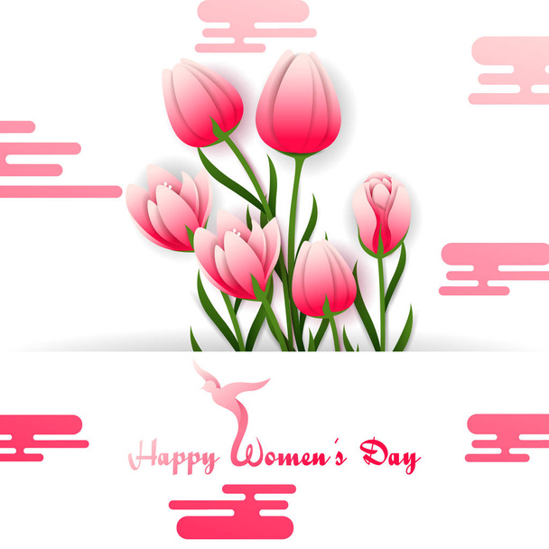 Happy International Womens Day greetings wallpaper background - Vektör, Görsel