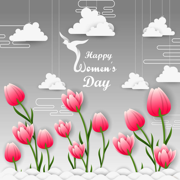 Happy International Womens Day greetings wallpaper background - Vector, afbeelding