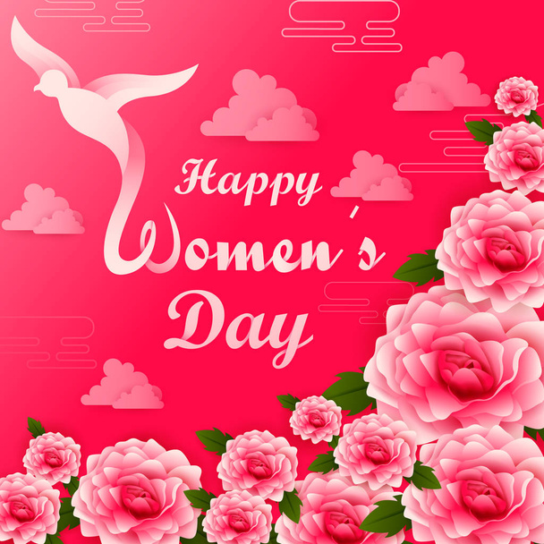 Happy International Womens Day greetings wallpaper background - Wektor, obraz