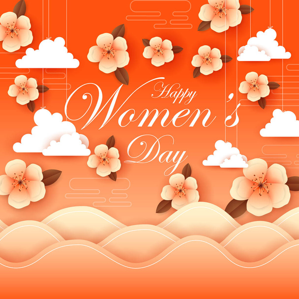 Happy International Womens Day greetings wallpaper background - Вектор,изображение