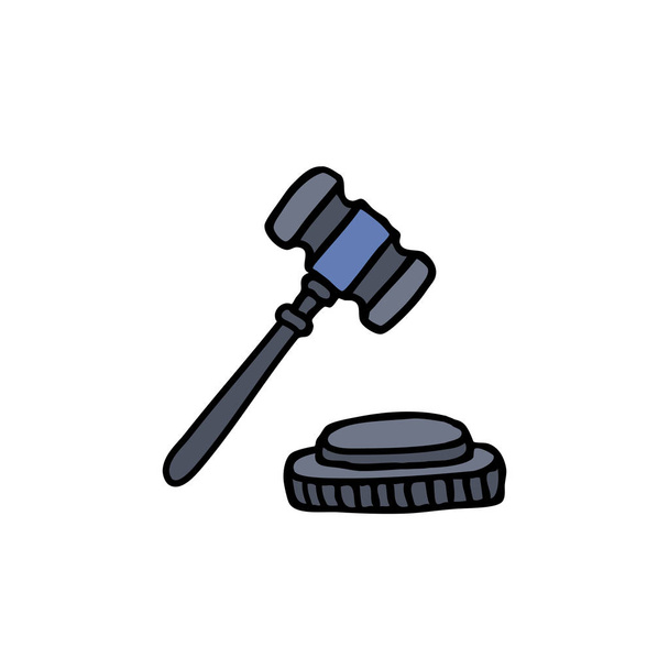marteau d'un juge doodle icône
 - Vecteur, image