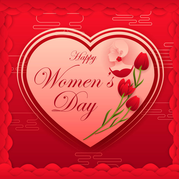 Happy International Womens Day greetings wallpaper background - Vettoriali, immagini